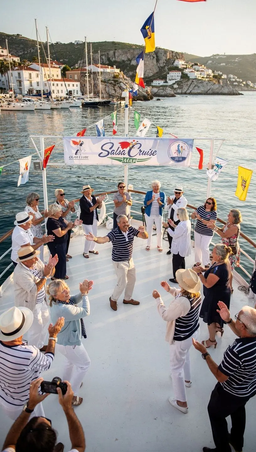 Seniors enjoying bachata and salsa dancing together